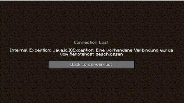 Minecraft server disconnected
