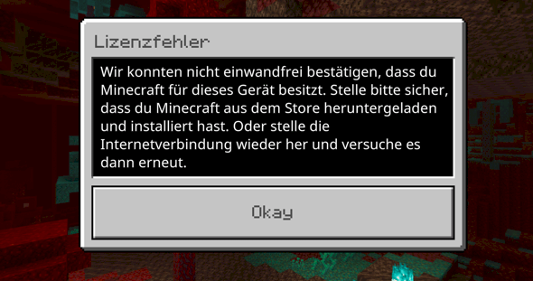 Minecraft PE license error