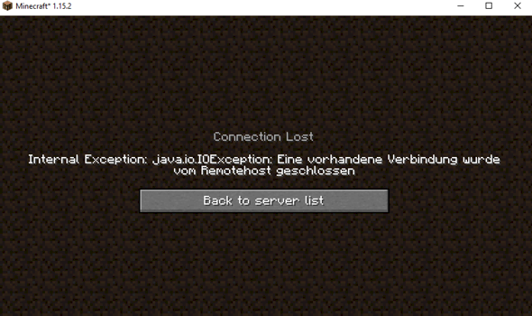 Error message on minecraft server