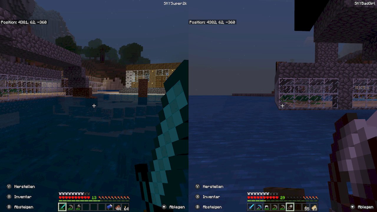 Water with Minecraft Switch in Splitscreen faulty - 1