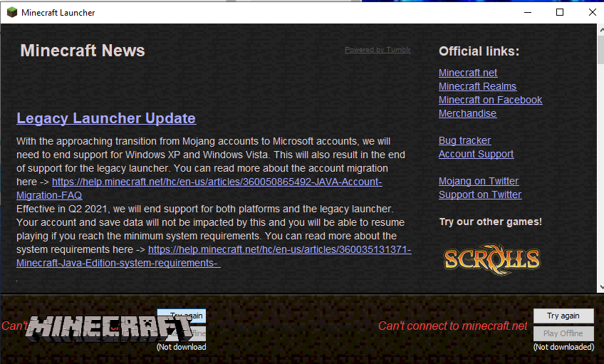 Why can t I log into Minecraft
