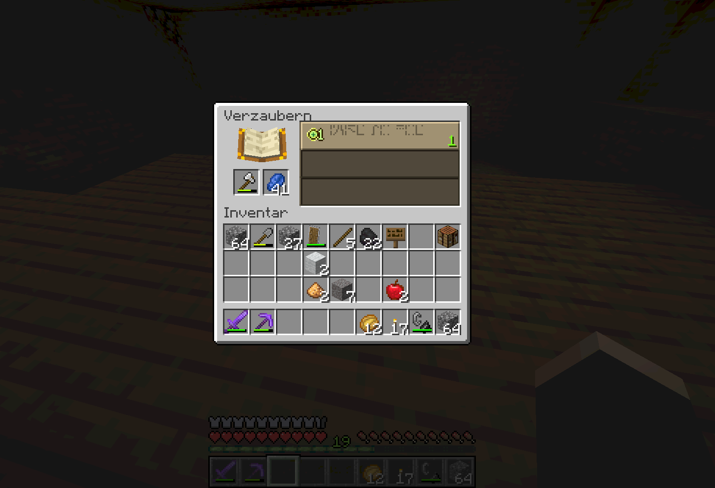 Minecraft enchantment bows, only one spell one level is displayed