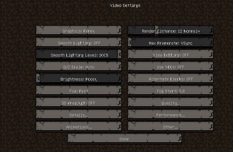 Minecraft font setting