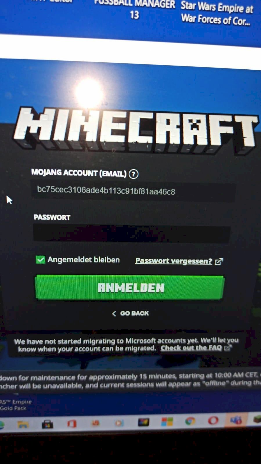 I can t log into minecraft