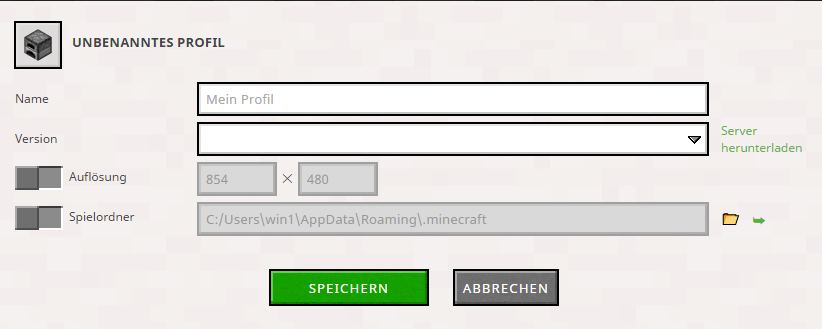 Minecraft version change is not possible