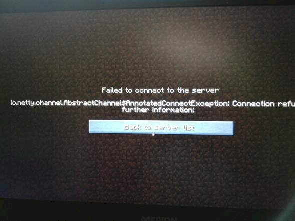 Minecraft problem when joining server