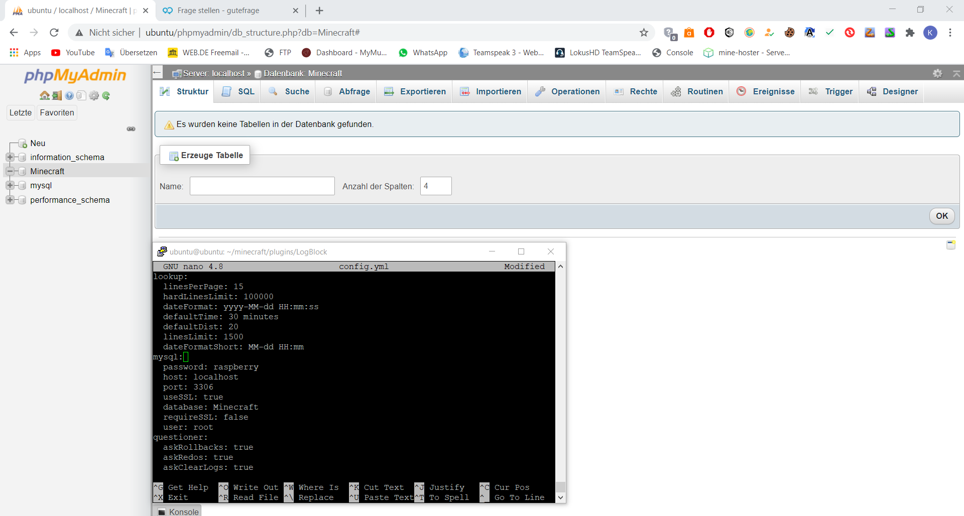 Logblock MC Plugin can t connect to MySQL