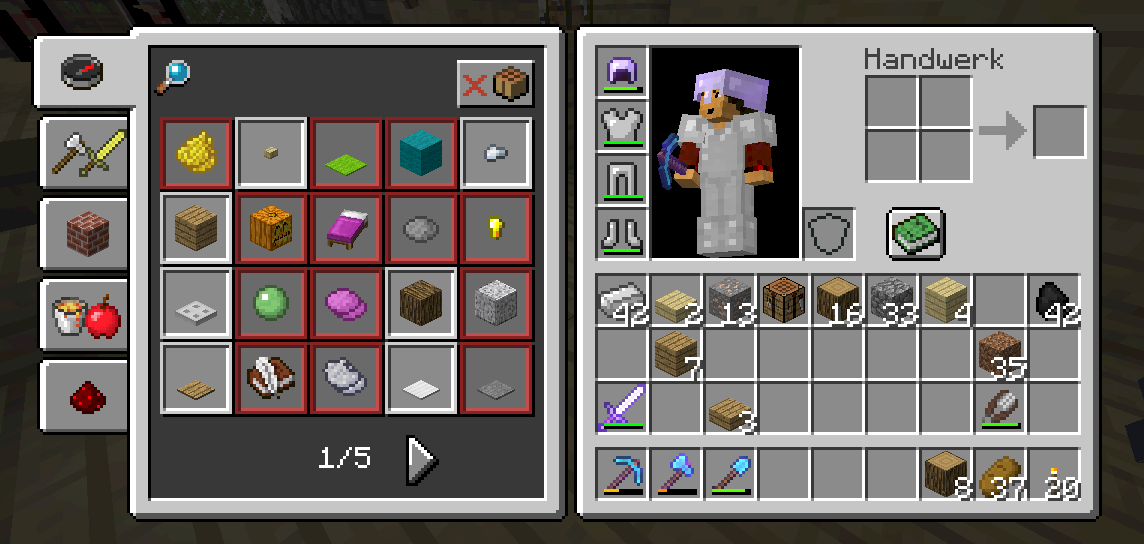 How do you hide the Minecraft Crafting