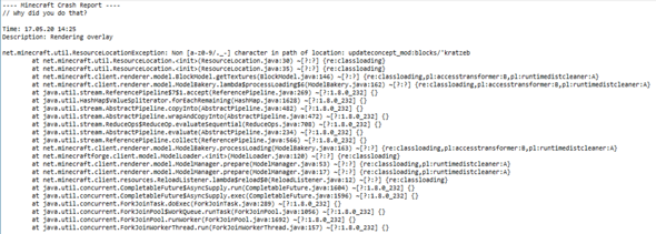 Why Minecraft just crashed when starting this mod