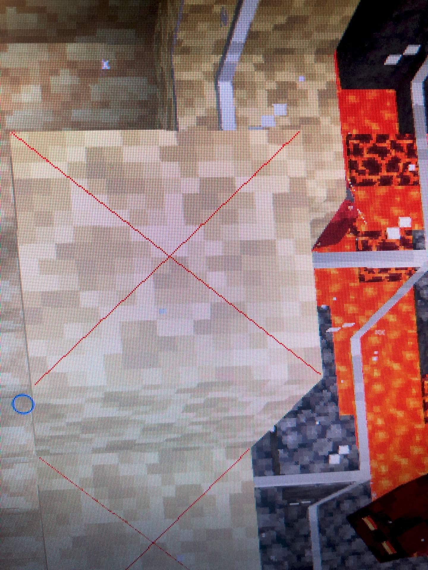 Red x on blocks in minecraft