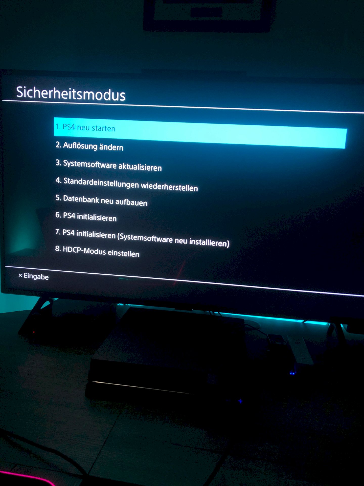 How do I get out of Ps4 safety mode