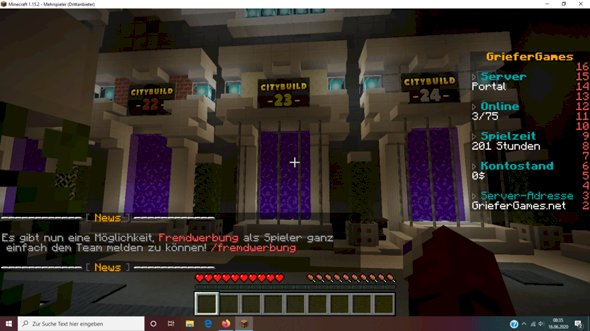 Why is GRIEFERGAMES CB 23 and 24 spotted on the minecraft server - 3