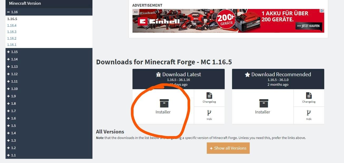 Minecraft Java edition: I can t download Forge