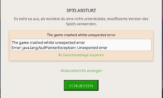 Java Lang Nullpointerexception Minecraft Crash