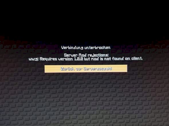 Minecraft error display