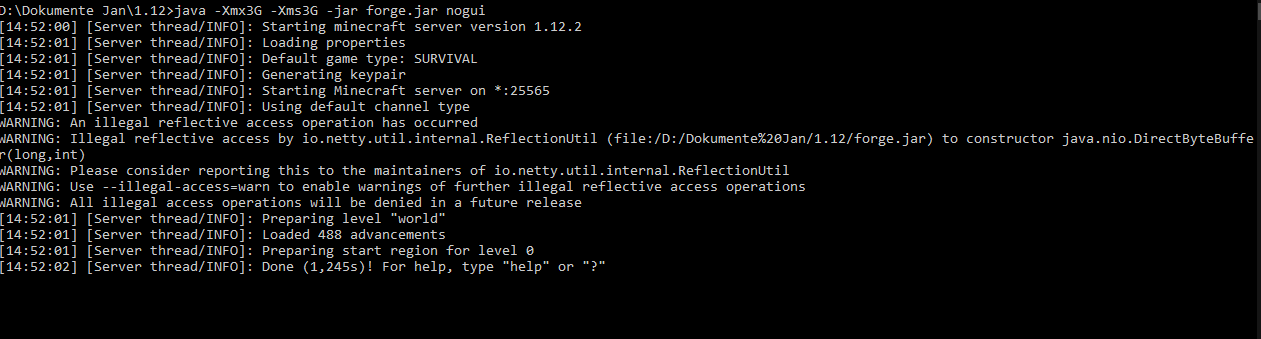 Minecraft server starts without mods