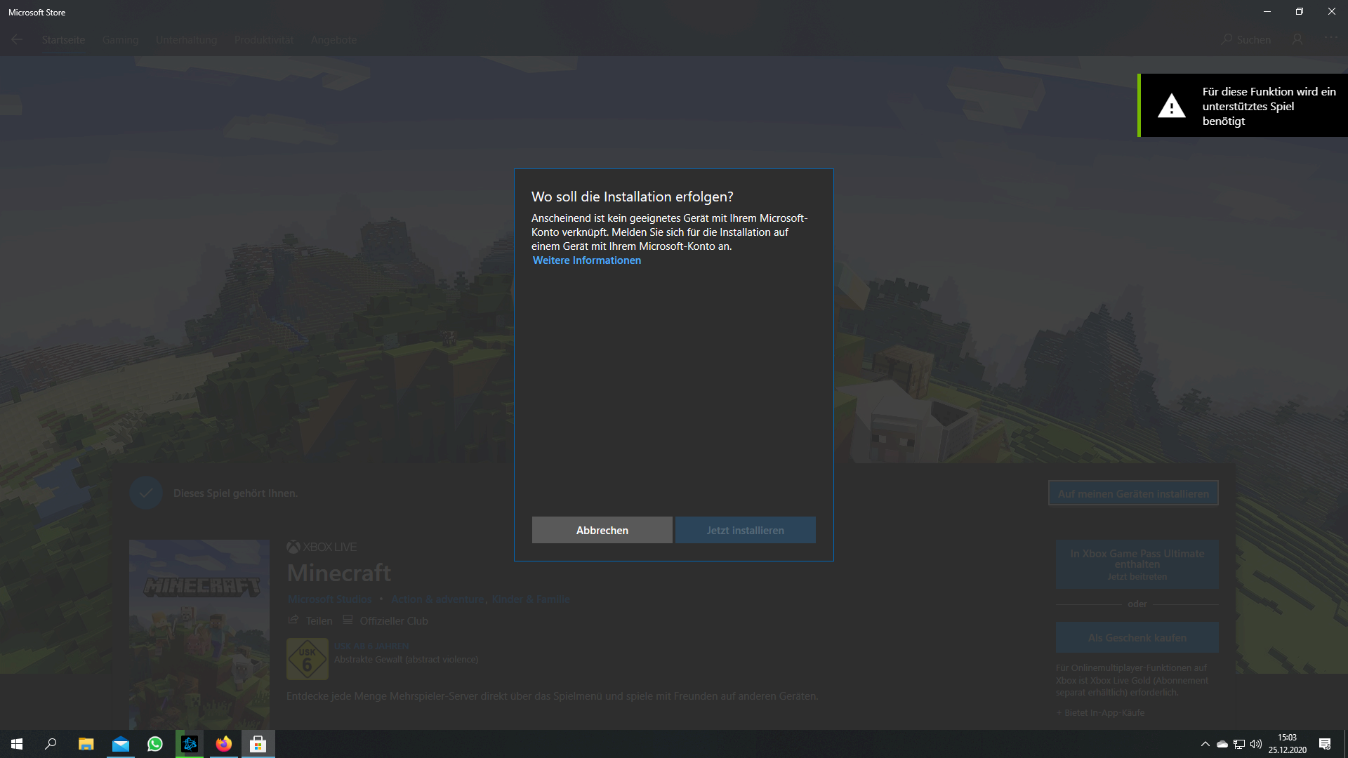 Microsoft store minecraft