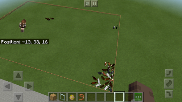 Minecraft horses in the corner