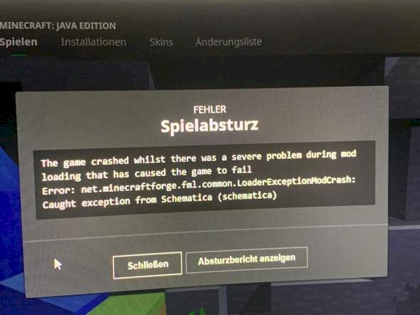 Error message when installing Schematica