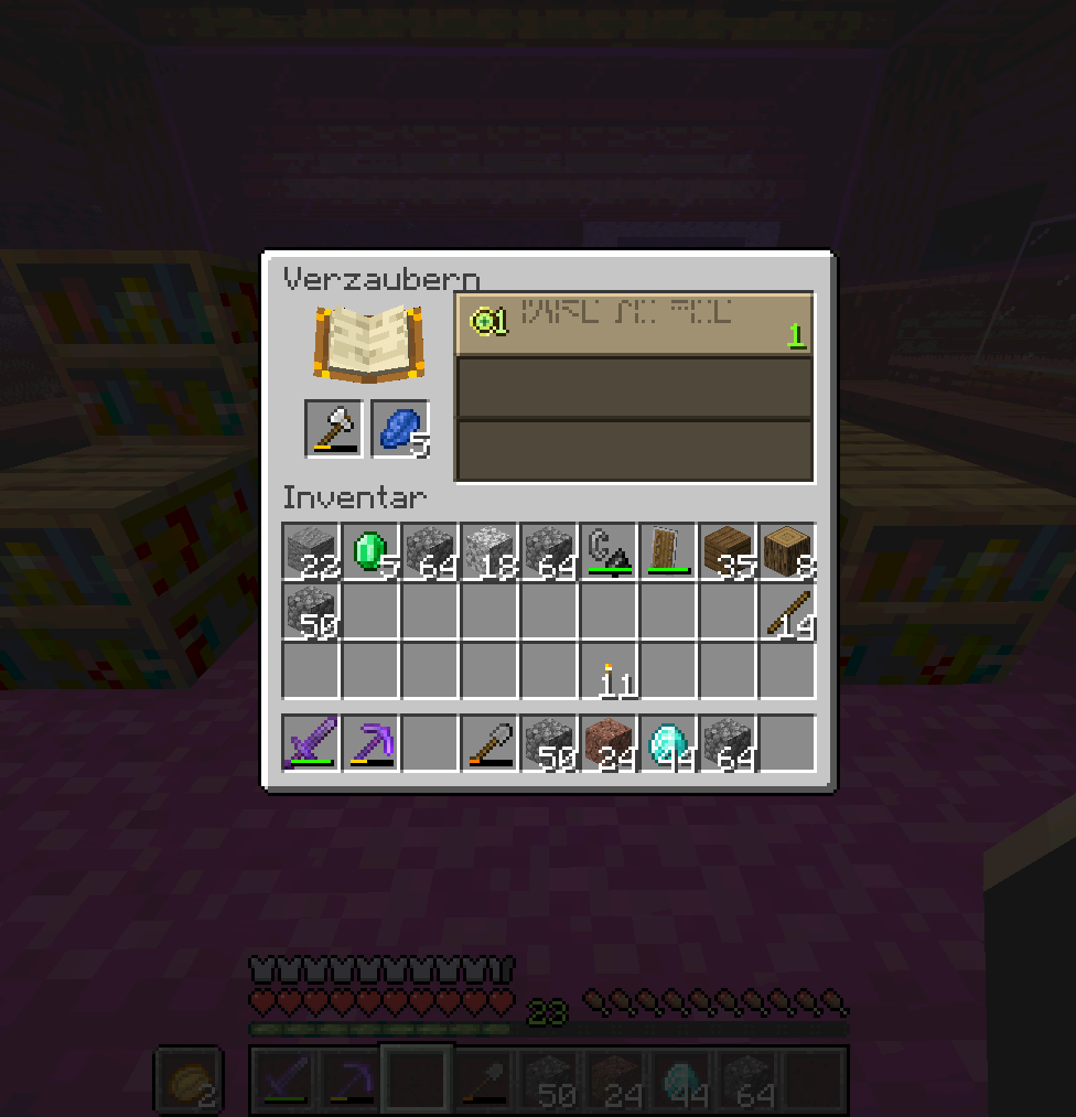 Minecraft enchantment bows, only one spell one level is displayed - 1