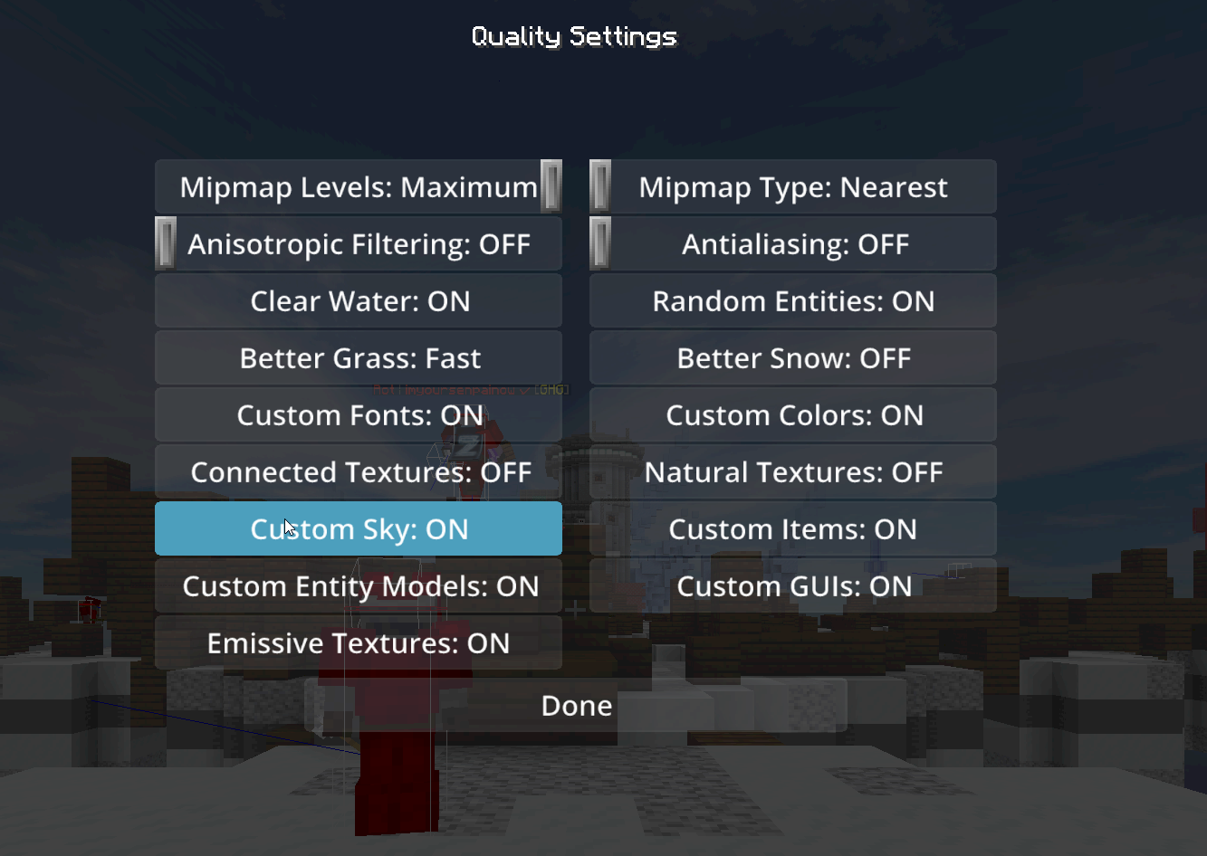 Minecraft Custom Sky